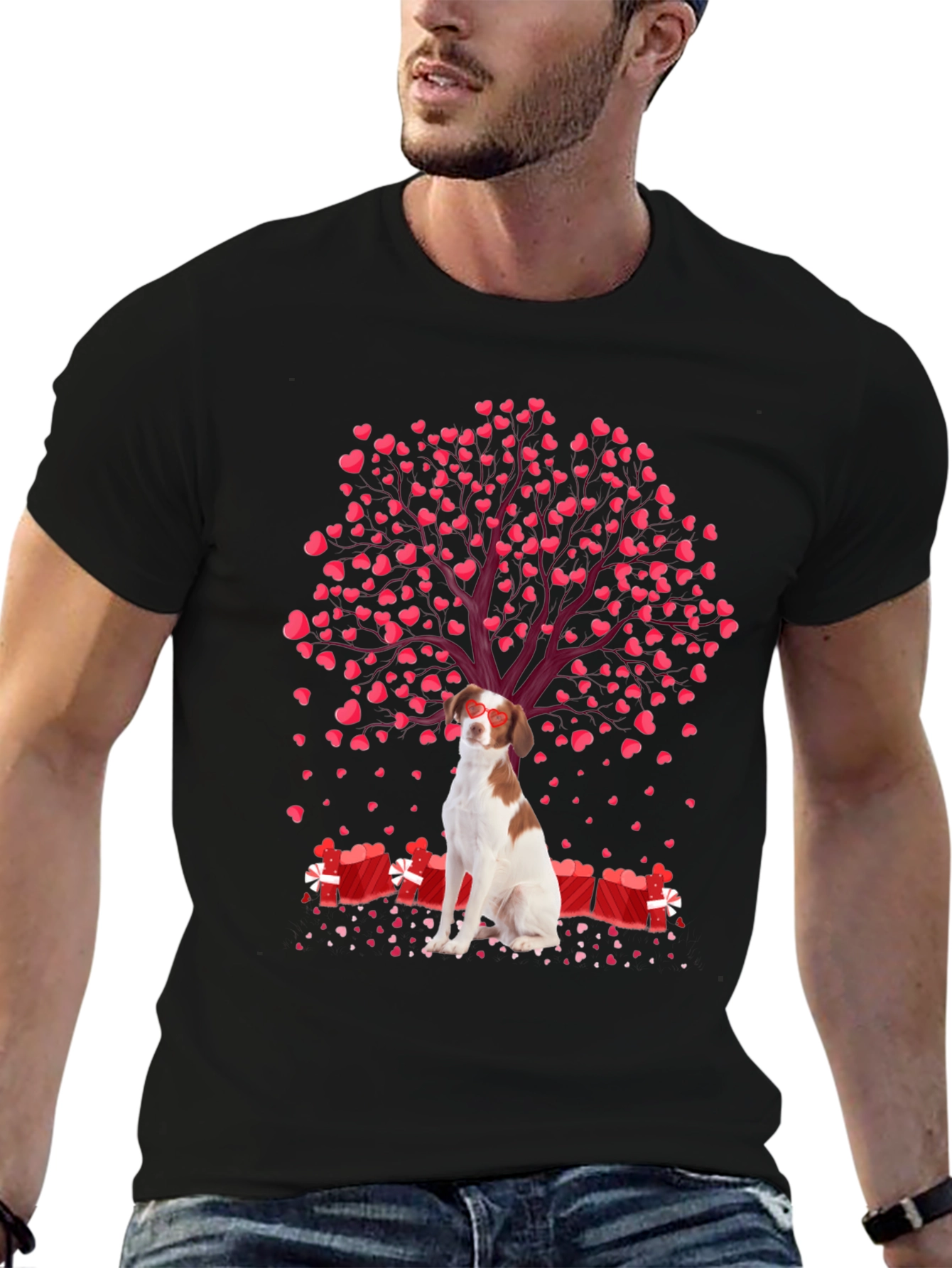 Valentines Dog T-Shirt - Heart Tree and Gifts