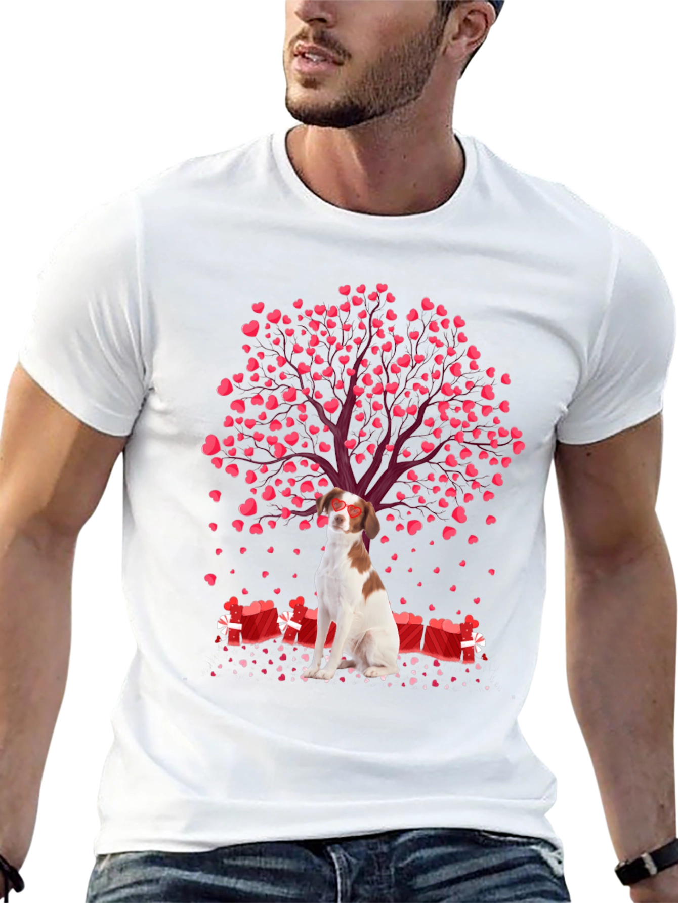 Valentines Dog T-Shirt - Heart Tree and Gifts