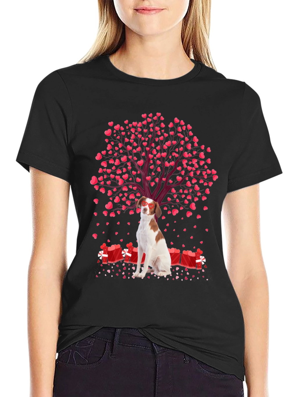 Valentines Dog T-Shirt - Heart Tree and Gifts