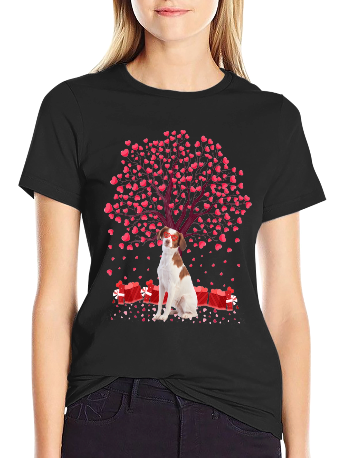 Valentines Dog T-Shirt - Heart Tree and Gifts