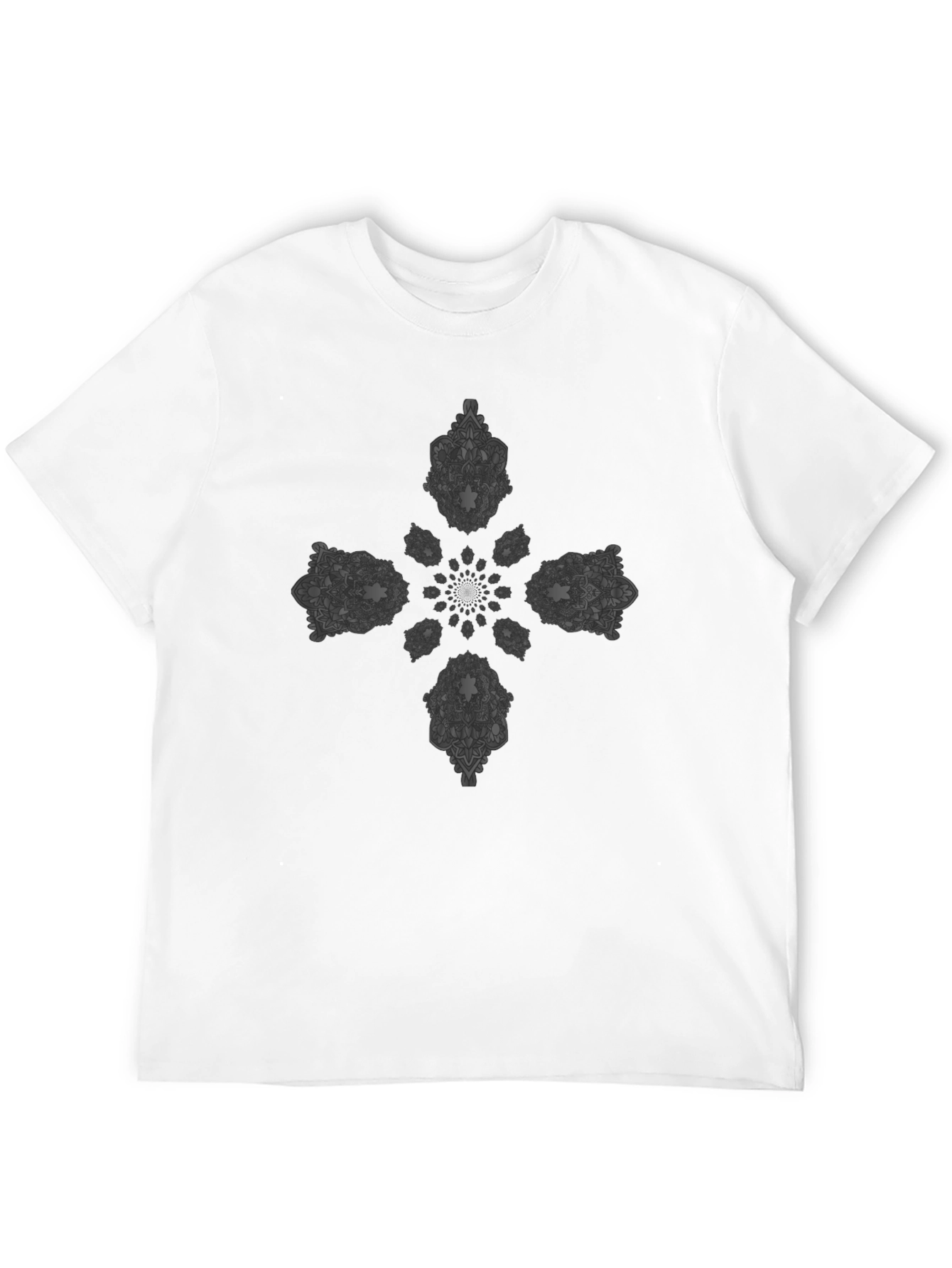 Mandala Cross Graphic Black T-Shirt