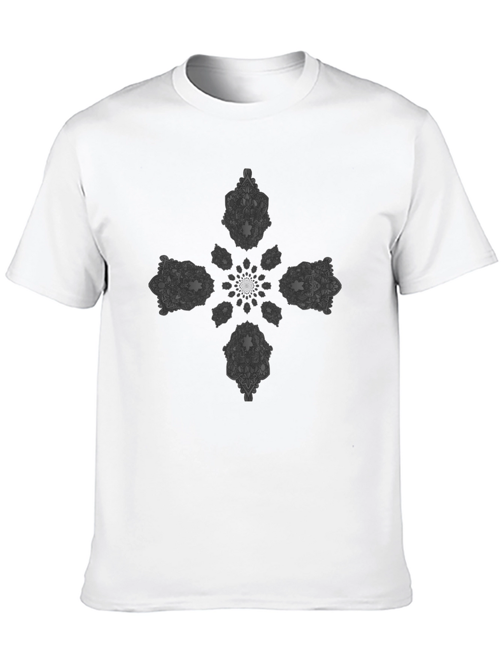 Mandala Cross Graphic Black T-Shirt