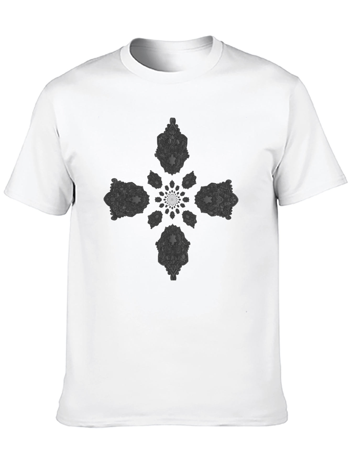 Mandala Cross Graphic Black T-Shirt