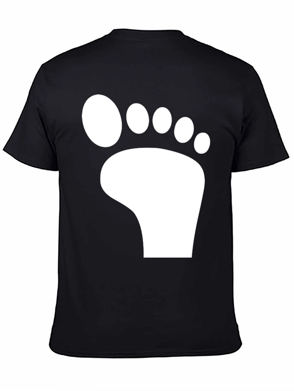 Bigfoot Footprint Graphic Tee - Black Cotton T-Shirt
