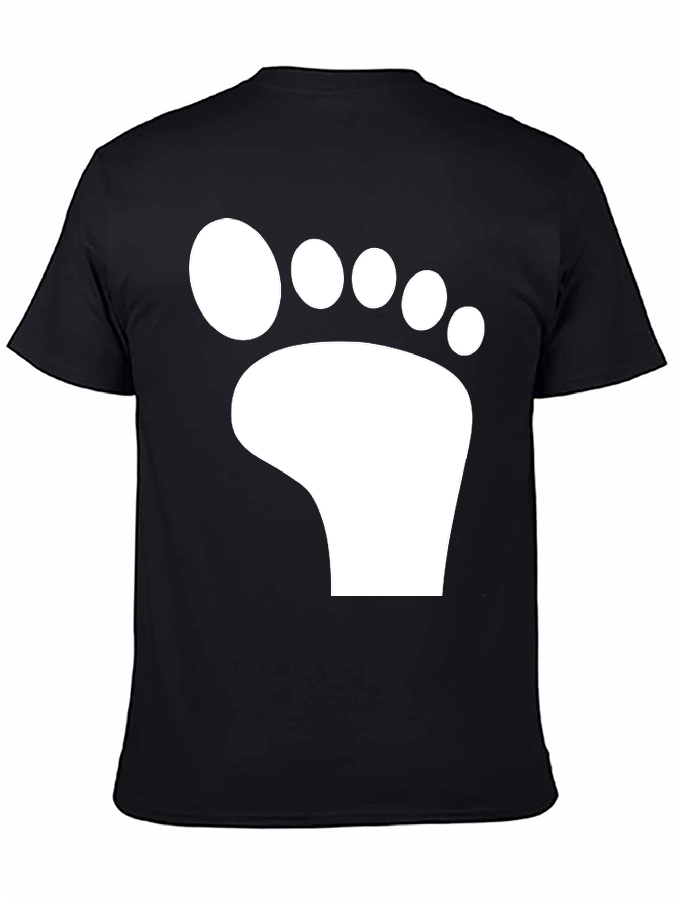 Bigfoot Footprint Graphic Tee - Black Cotton T-Shirt