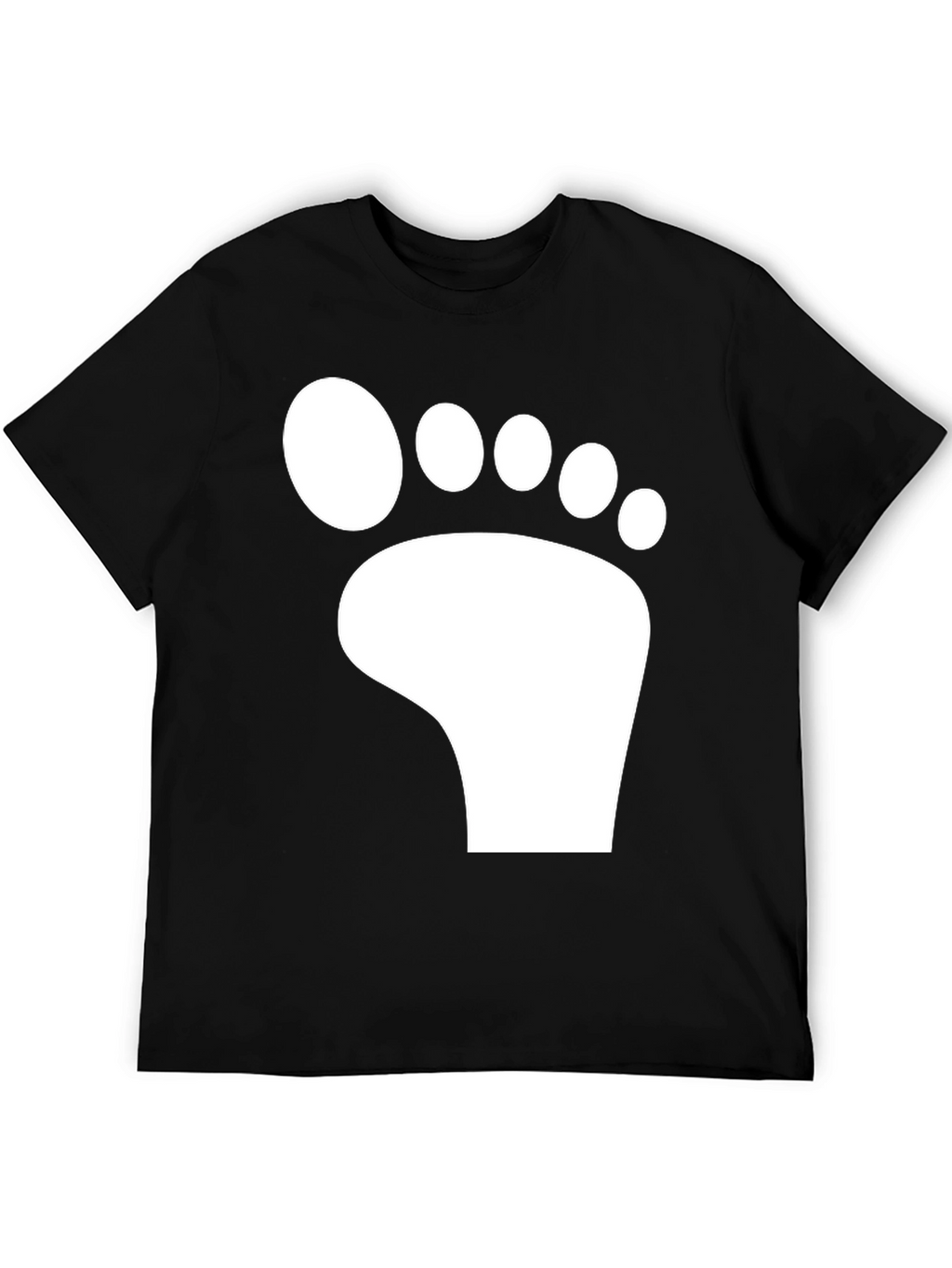 Bigfoot Footprint Graphic Tee - Black Cotton T-Shirt