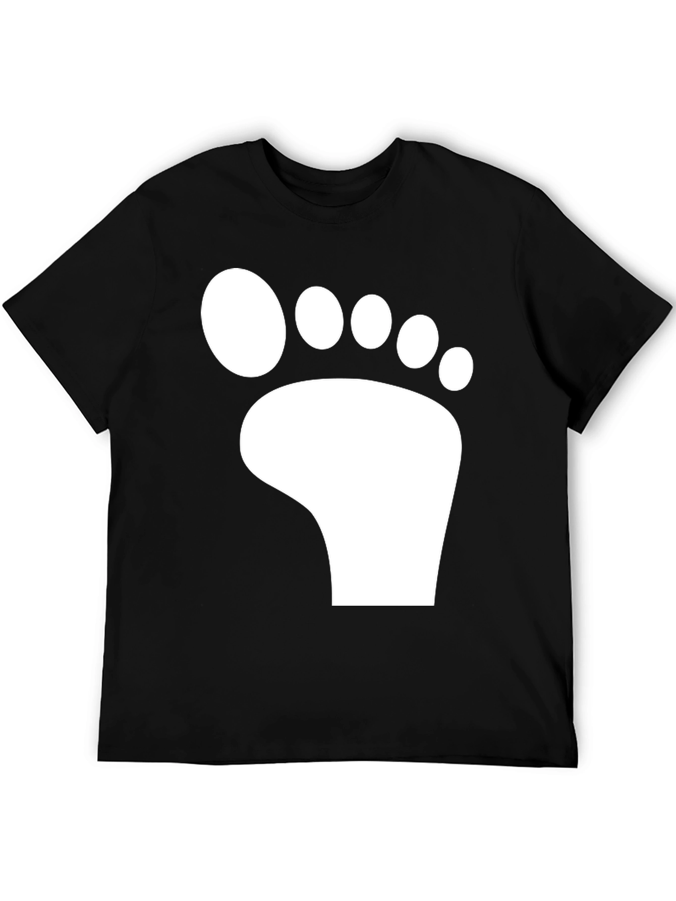 Bigfoot Footprint Graphic Tee - Black Cotton T-Shirt