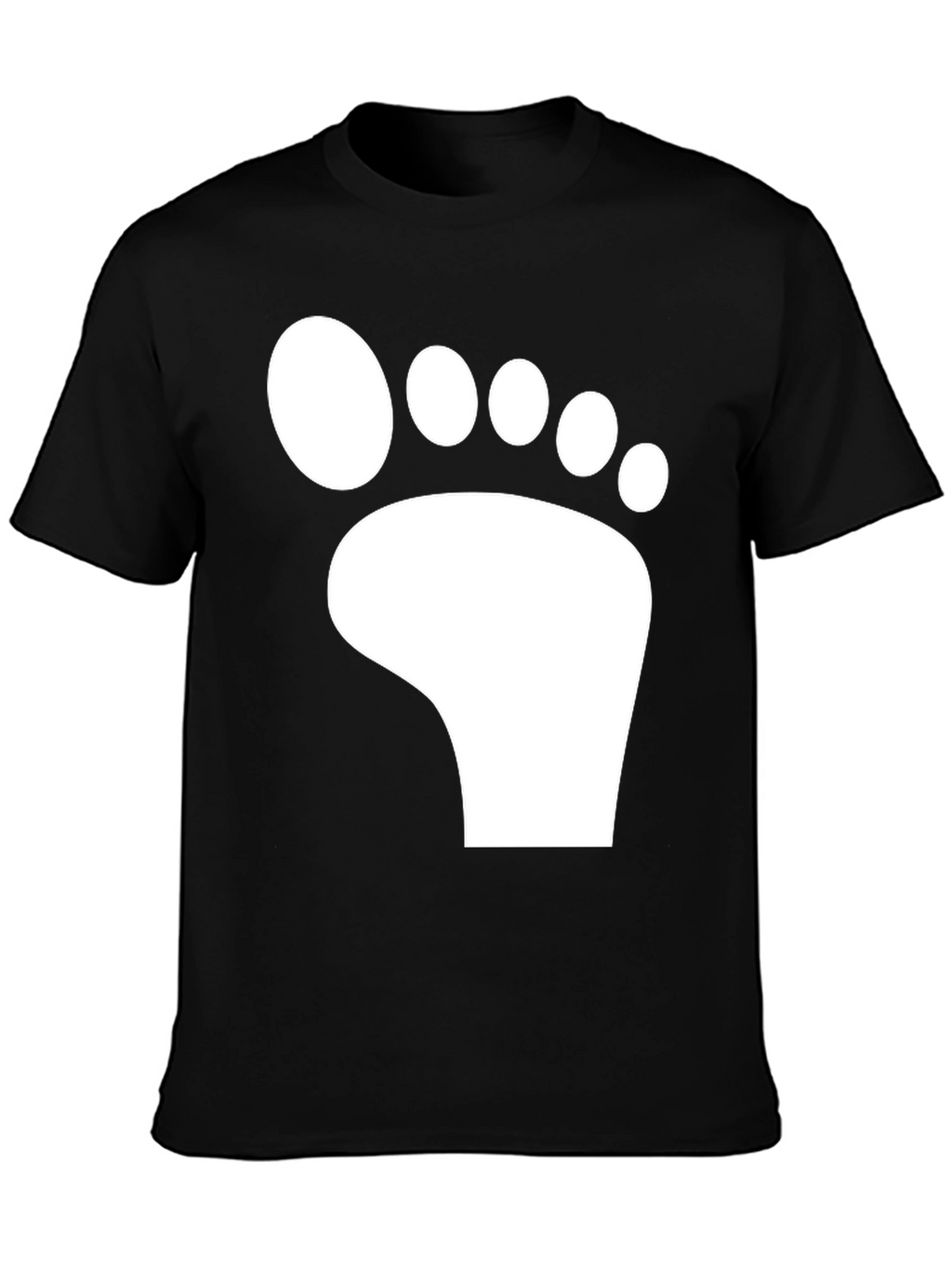 Bigfoot Footprint Graphic Tee - Black Cotton T-Shirt