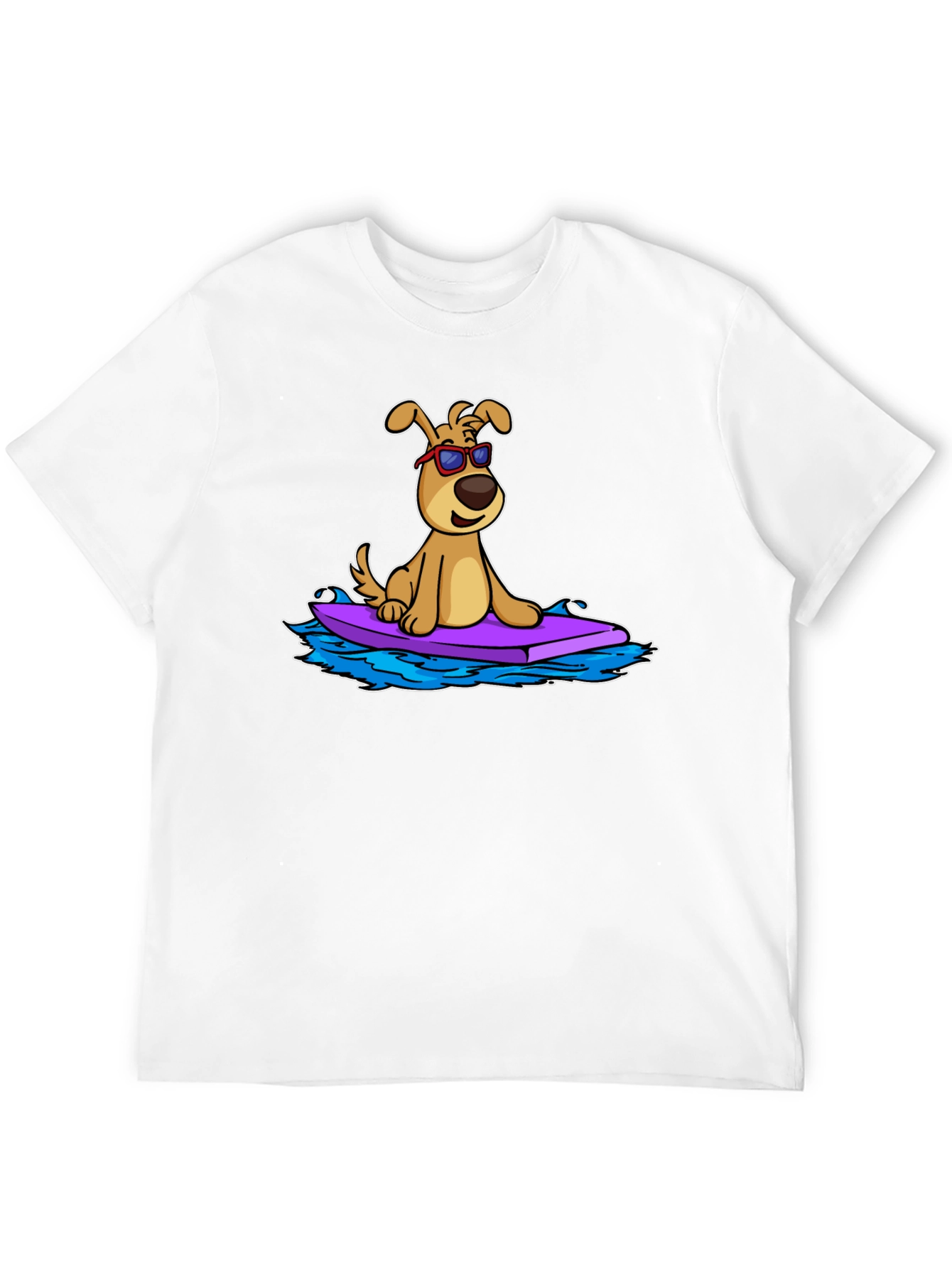 Dog Surfing T-Shirt - Cool Cartoon Graphic Tee