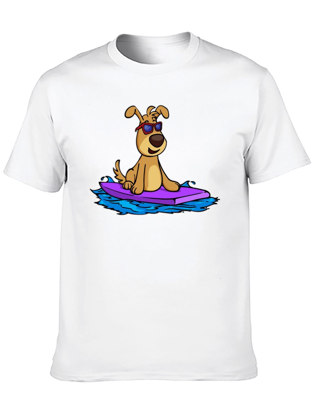 Dog Surfing T-Shirt - Cool Cartoon Graphic Tee