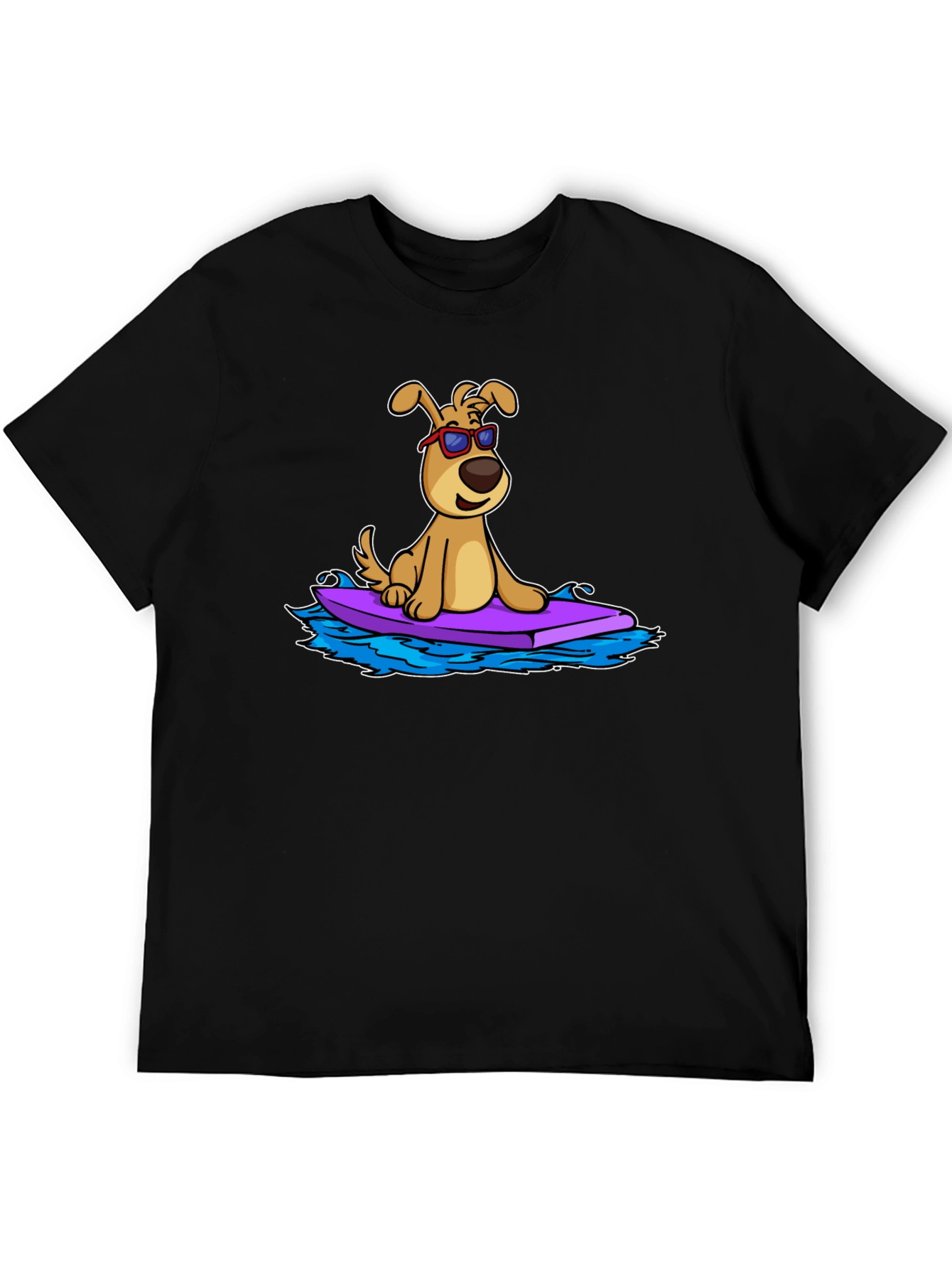 Dog Surfing T-Shirt - Cool Cartoon Graphic Tee