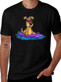 Dog Surfing T-Shirt - Cool Cartoon Graphic Tee