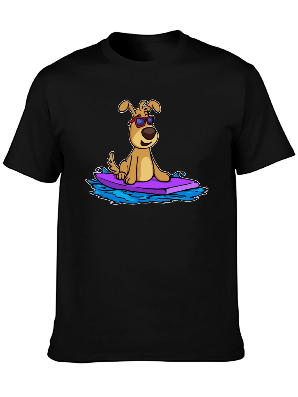 Dog Surfing T-Shirt - Cool Cartoon Graphic Tee