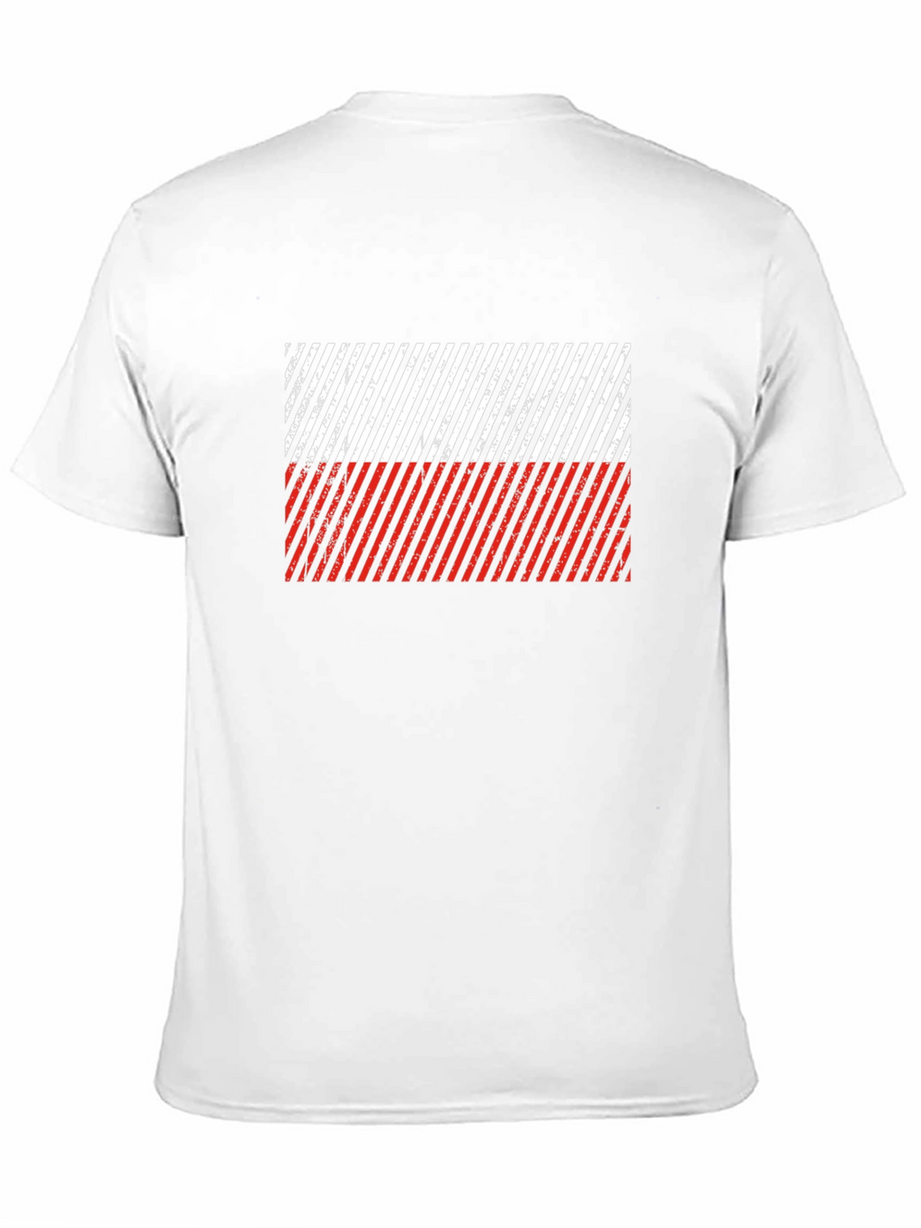 Poland Flag Diagonal Stripe Black T-Shirt