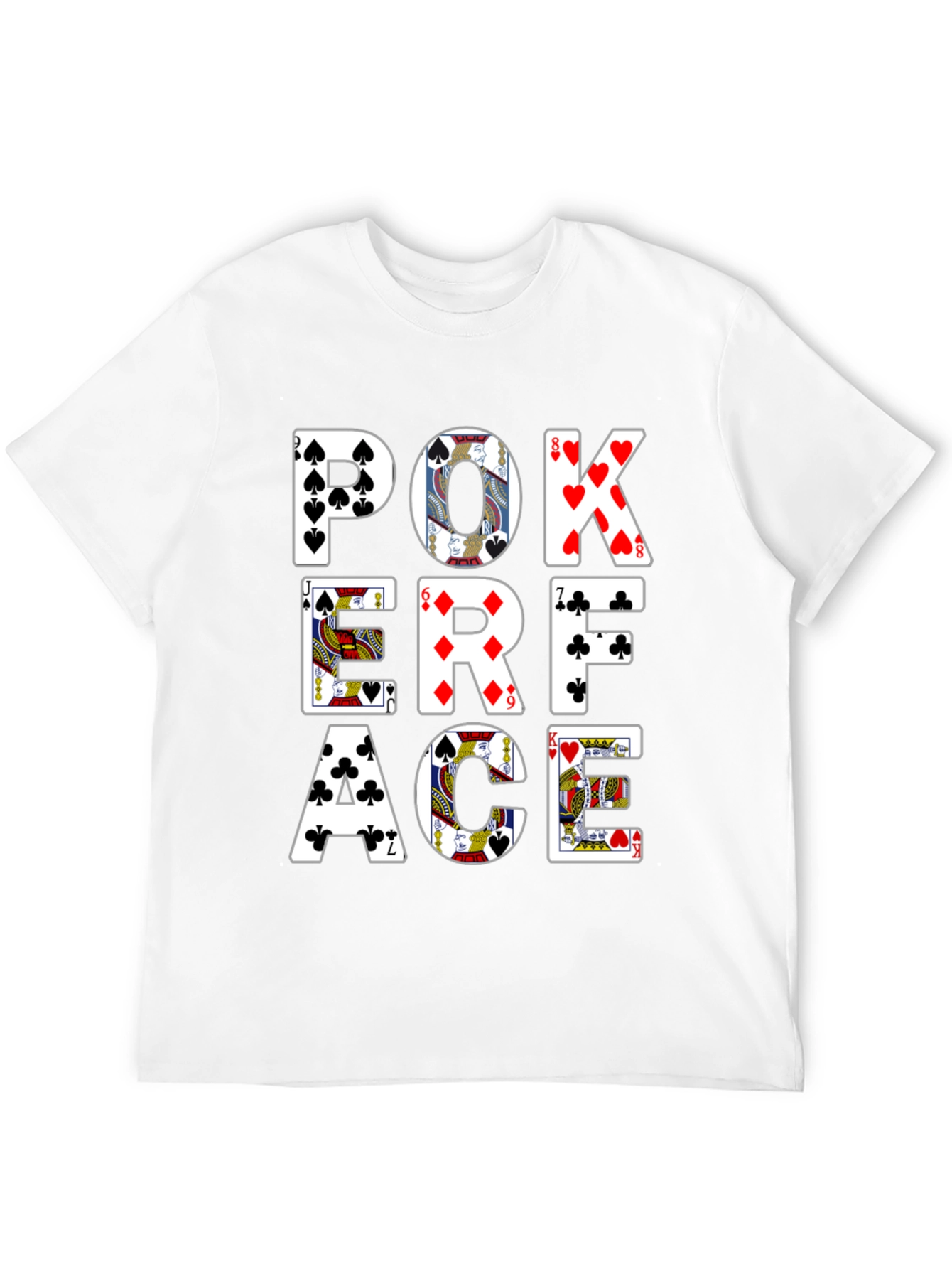 Poker Face Graphic Tee - Black Cotton T-Shirt