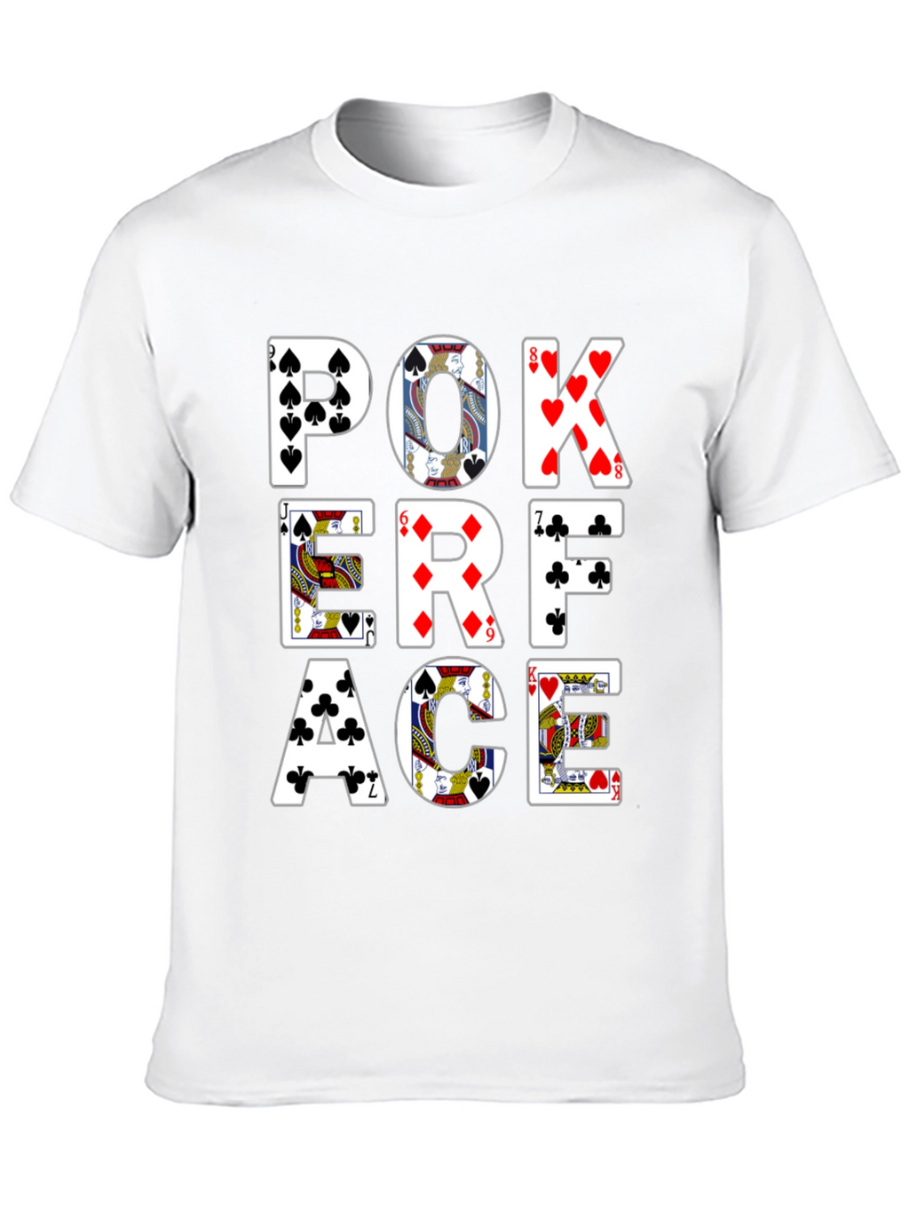 Poker Face Graphic Tee - Black Cotton T-Shirt