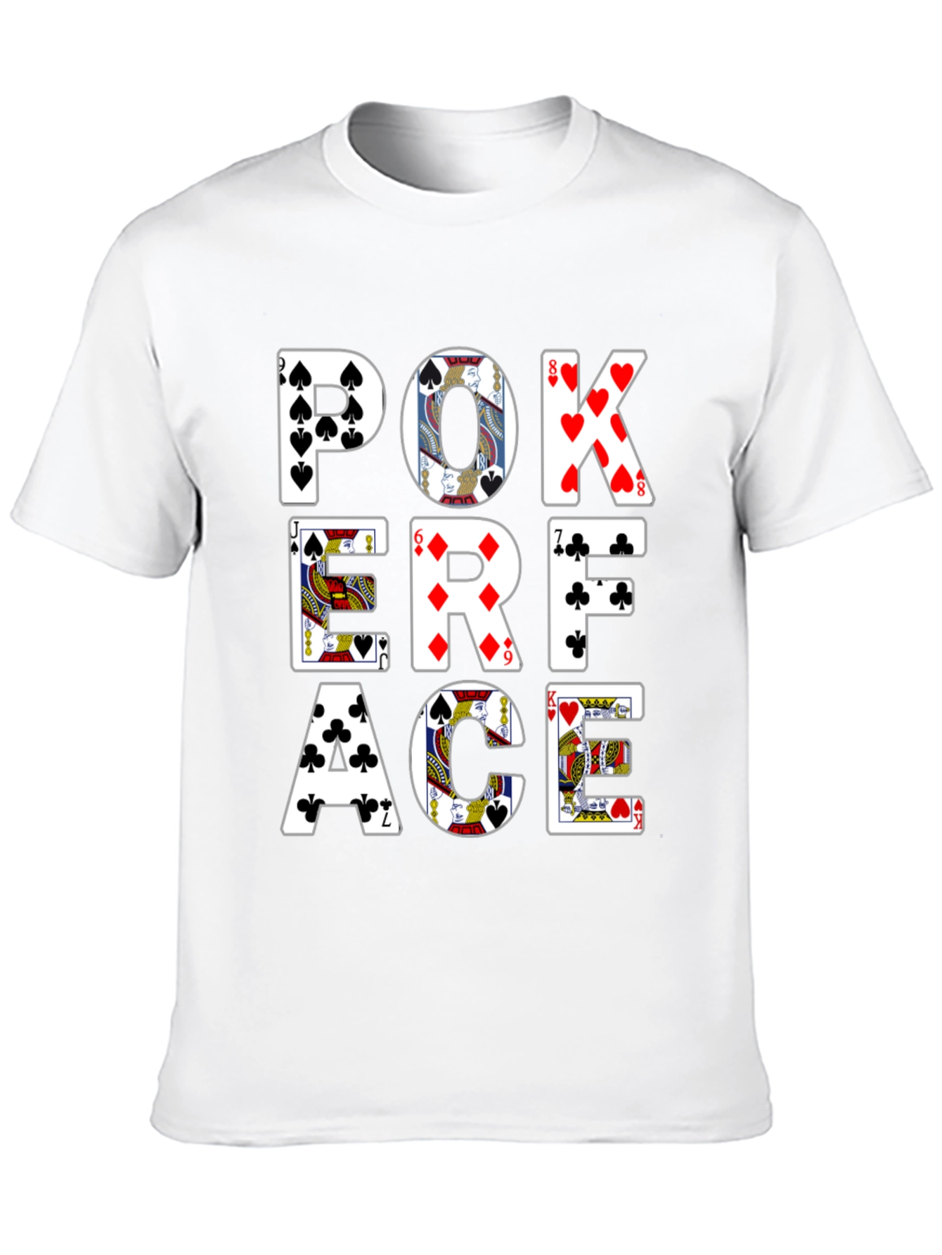Poker Face Graphic Tee - Black Cotton T-Shirt