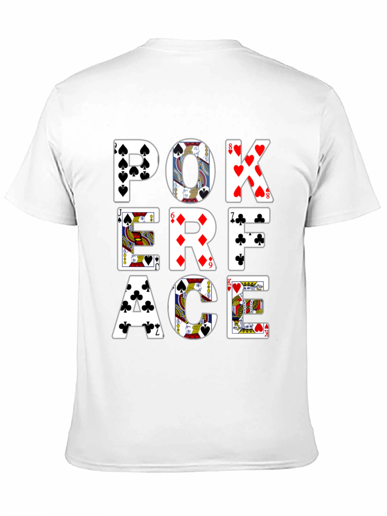 Poker Face Graphic Tee - Black Cotton T-Shirt