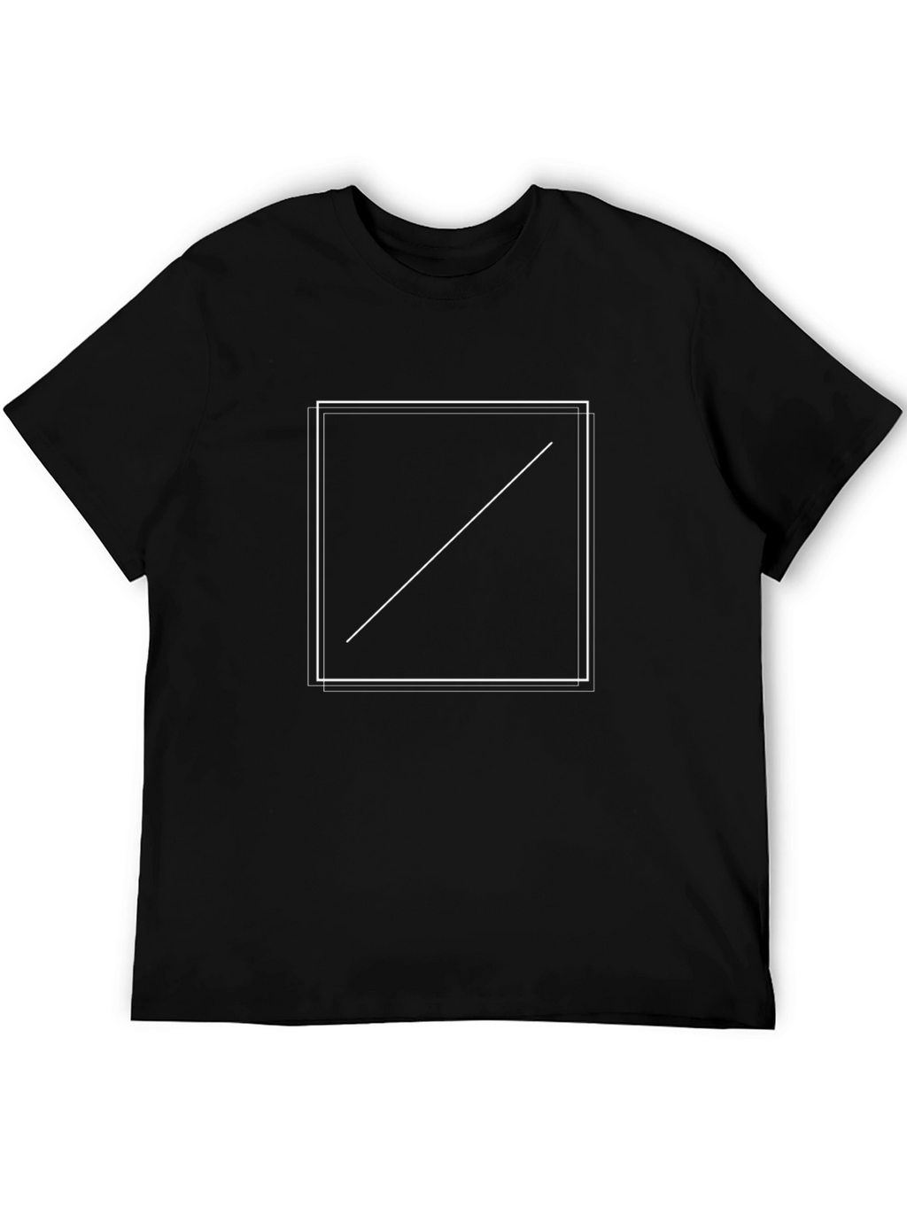 Minimalist Black Tee with Square Design