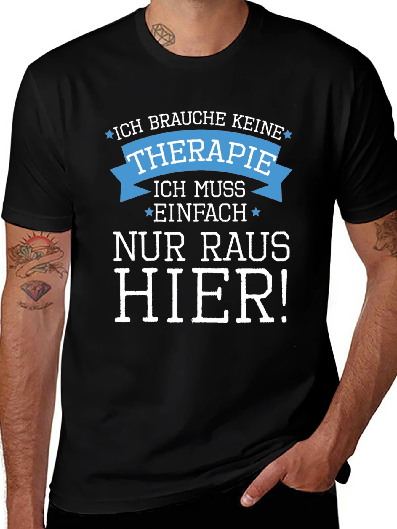 Funny Therapy Needed T-Shirt - German Slogan Tee