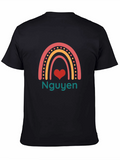 Nguyen Rainbow Heart Black T-Shirt