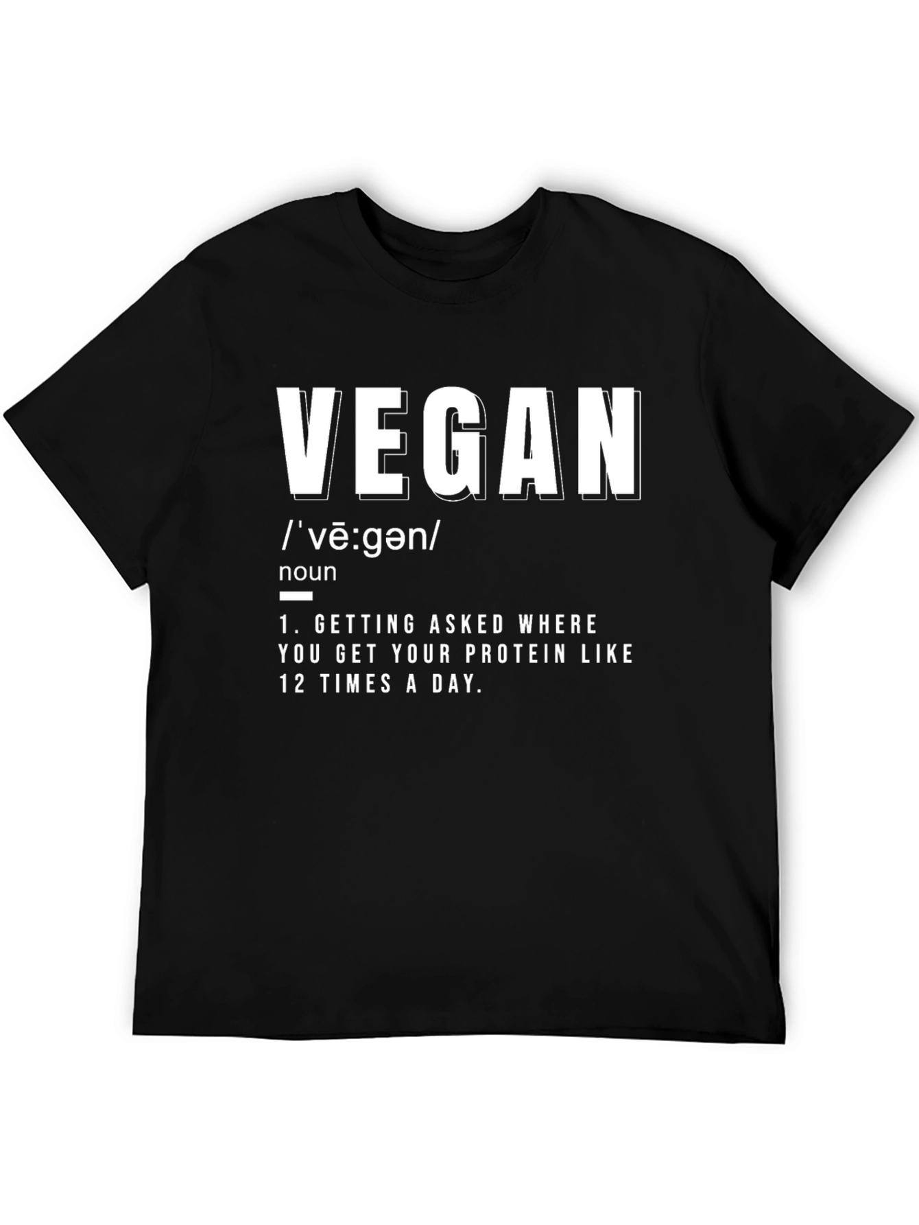 Vegan Definition T-Shirt -  Funny Protein Question Tee