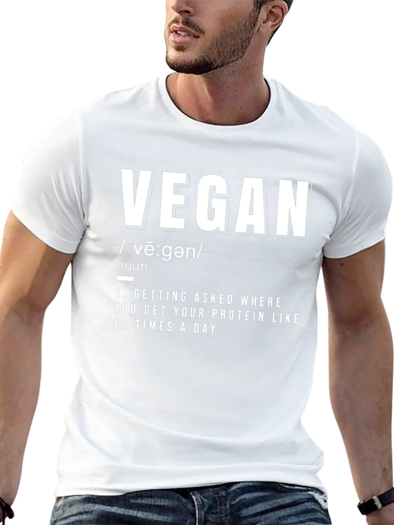 Vegan Definition T-Shirt -  Funny Protein Question Tee