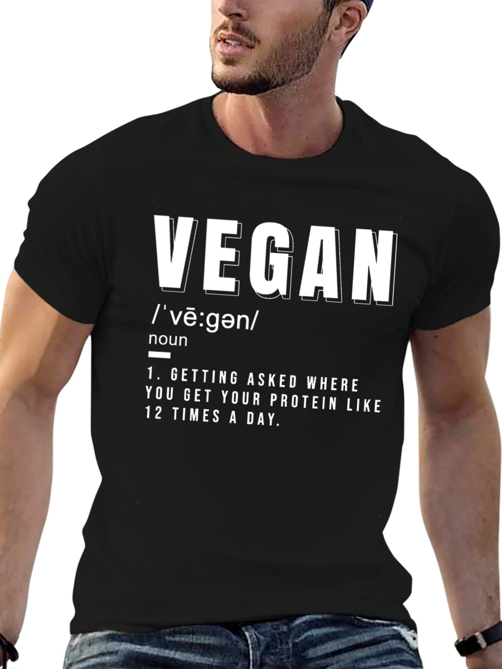 Vegan Definition T-Shirt -  Funny Protein Question Tee