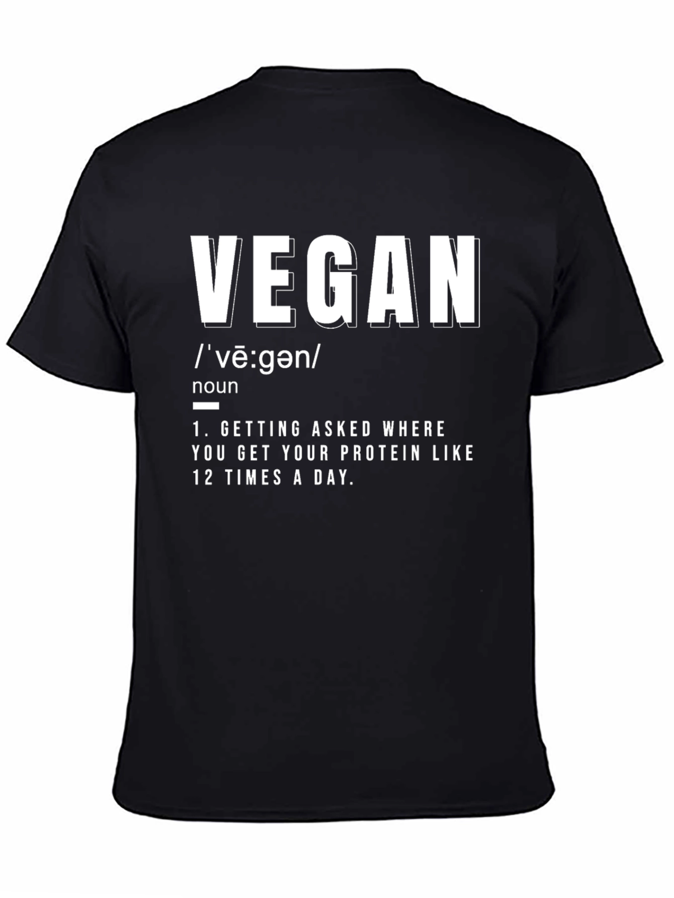 Vegan Definition T-Shirt -  Funny Protein Question Tee