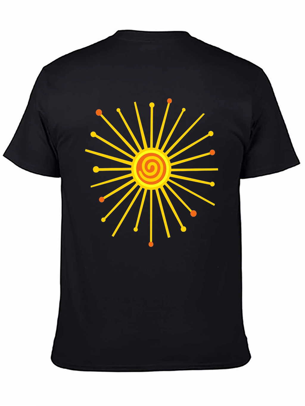 Radiant Sunburst Graphic Black T-Shirt