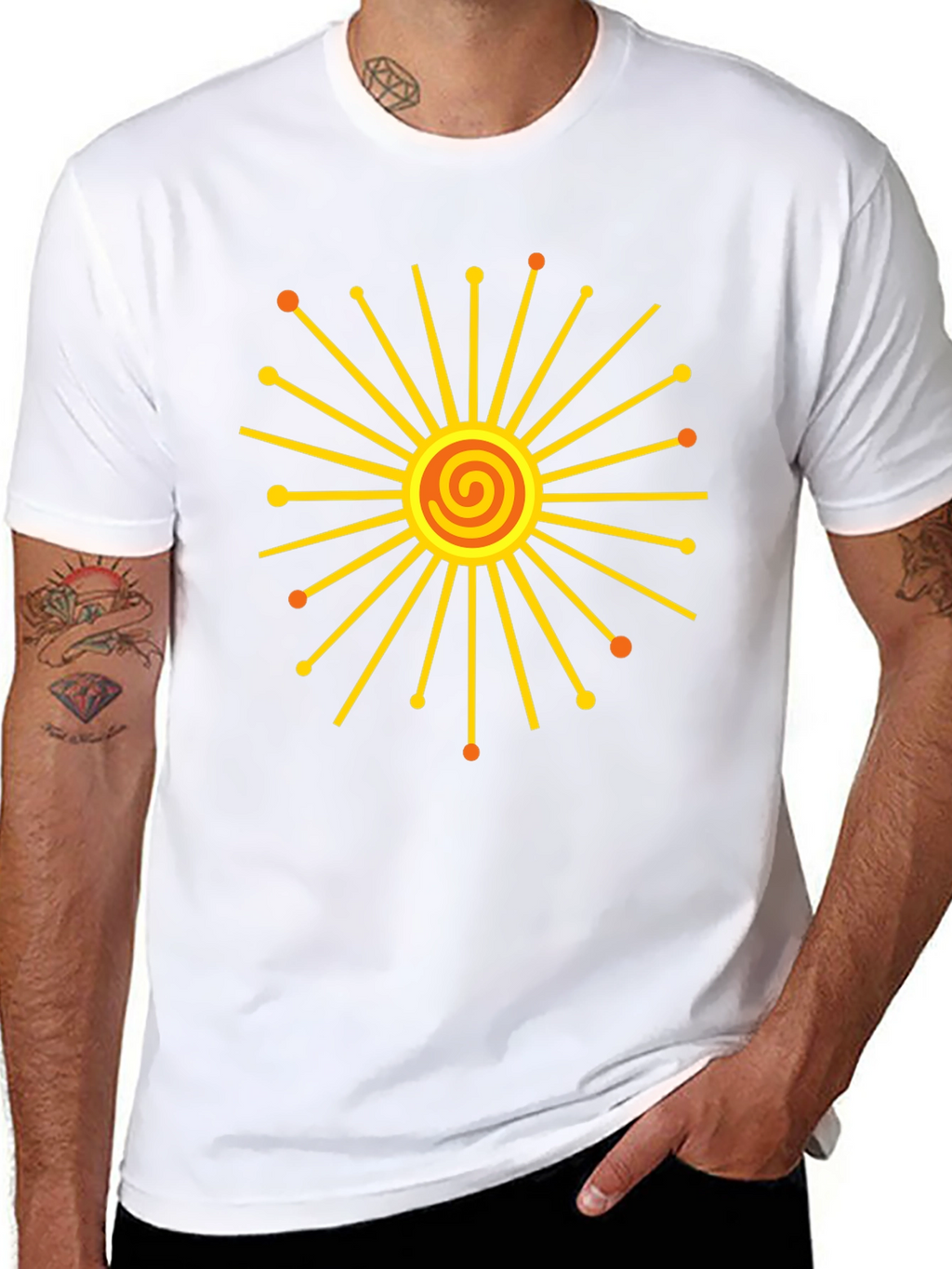 Radiant Sunburst Graphic Black T-Shirt