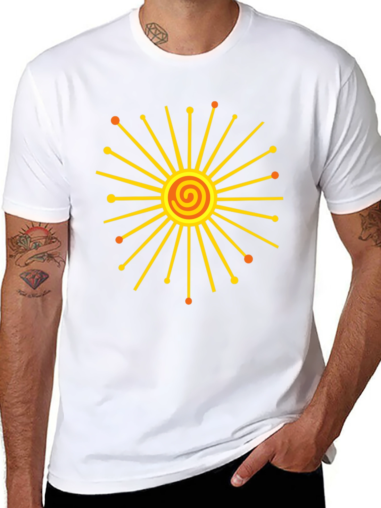 Radiant Sunburst Graphic Black T-Shirt