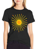 Radiant Sunburst Graphic Black T-Shirt