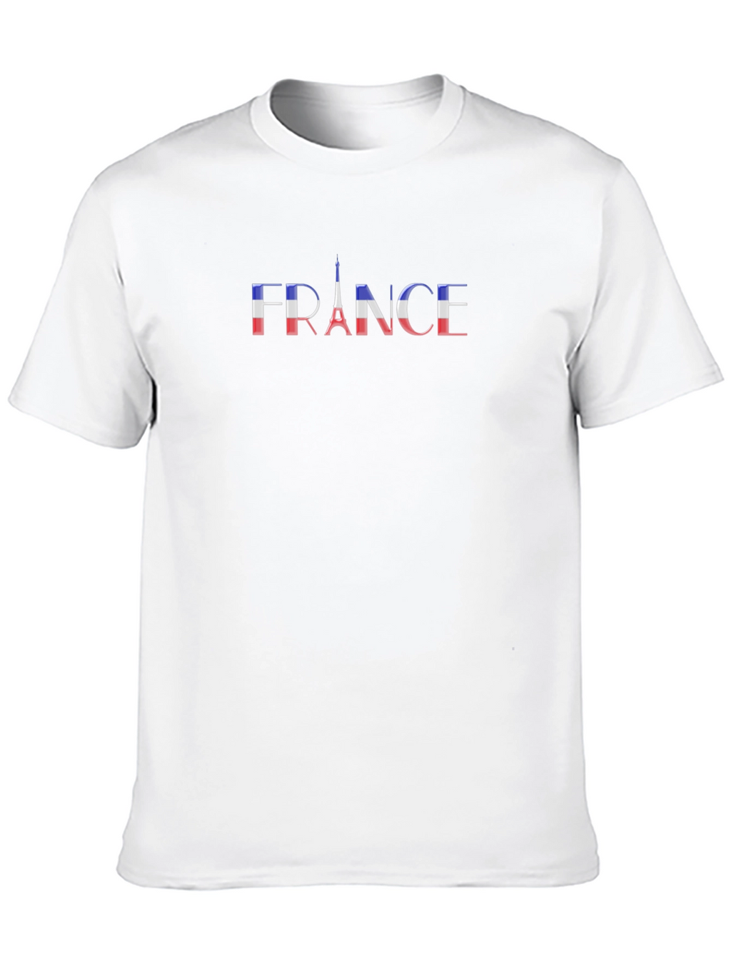 France Flag Eiffel Tower Black T-Shirt