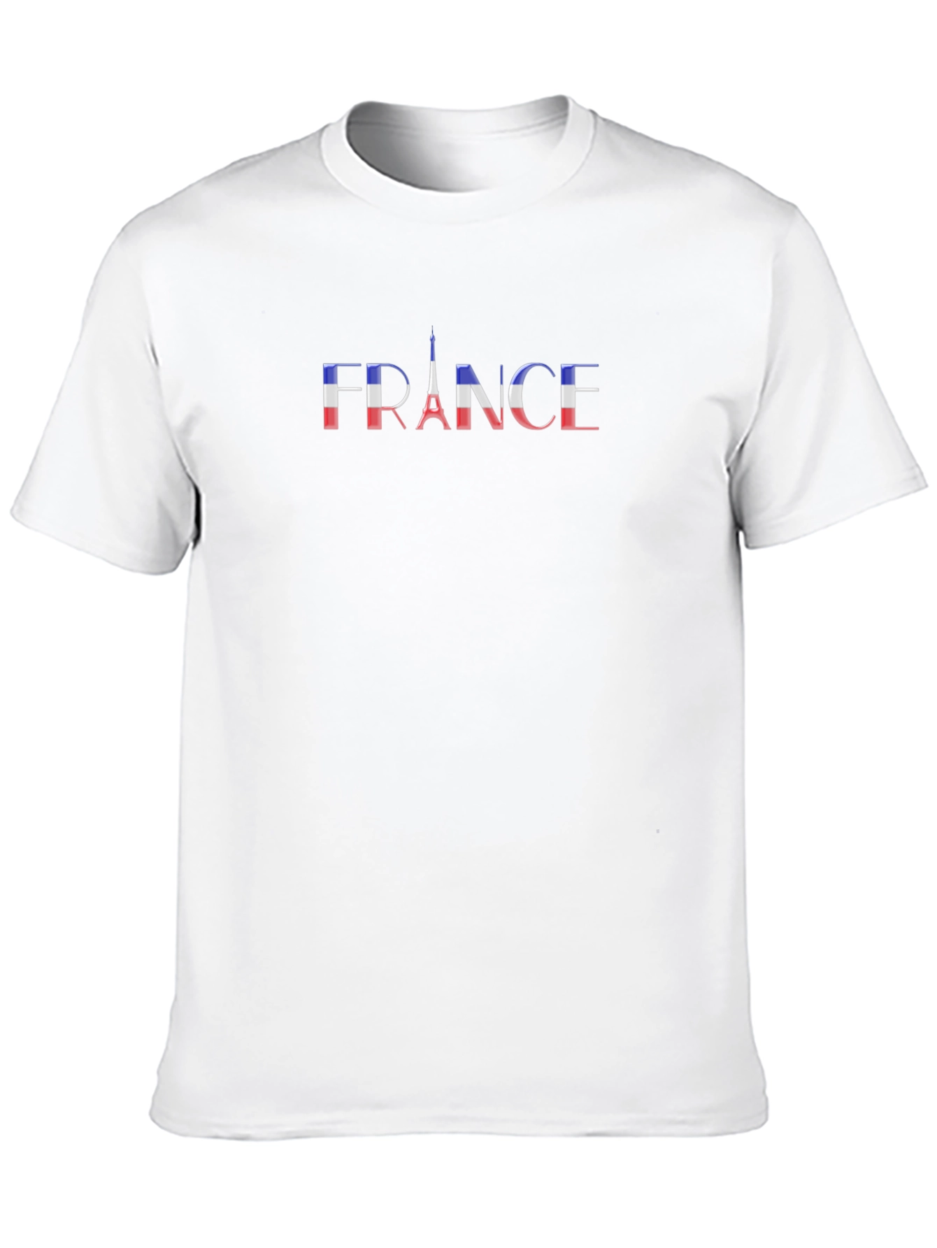 France Flag Eiffel Tower Black T-Shirt