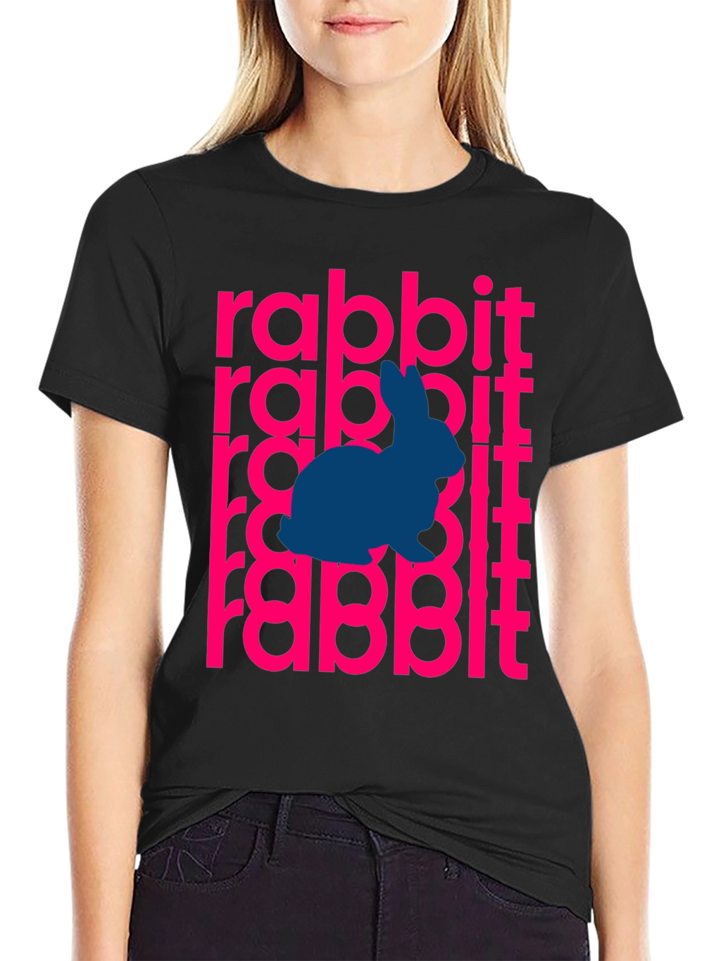 Rabbit Graphic T-Shirt - Mens Black Tee