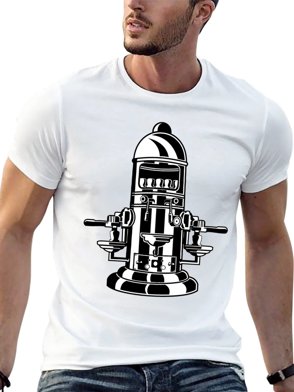 Retro Coffee Machine T-Shirt - Black