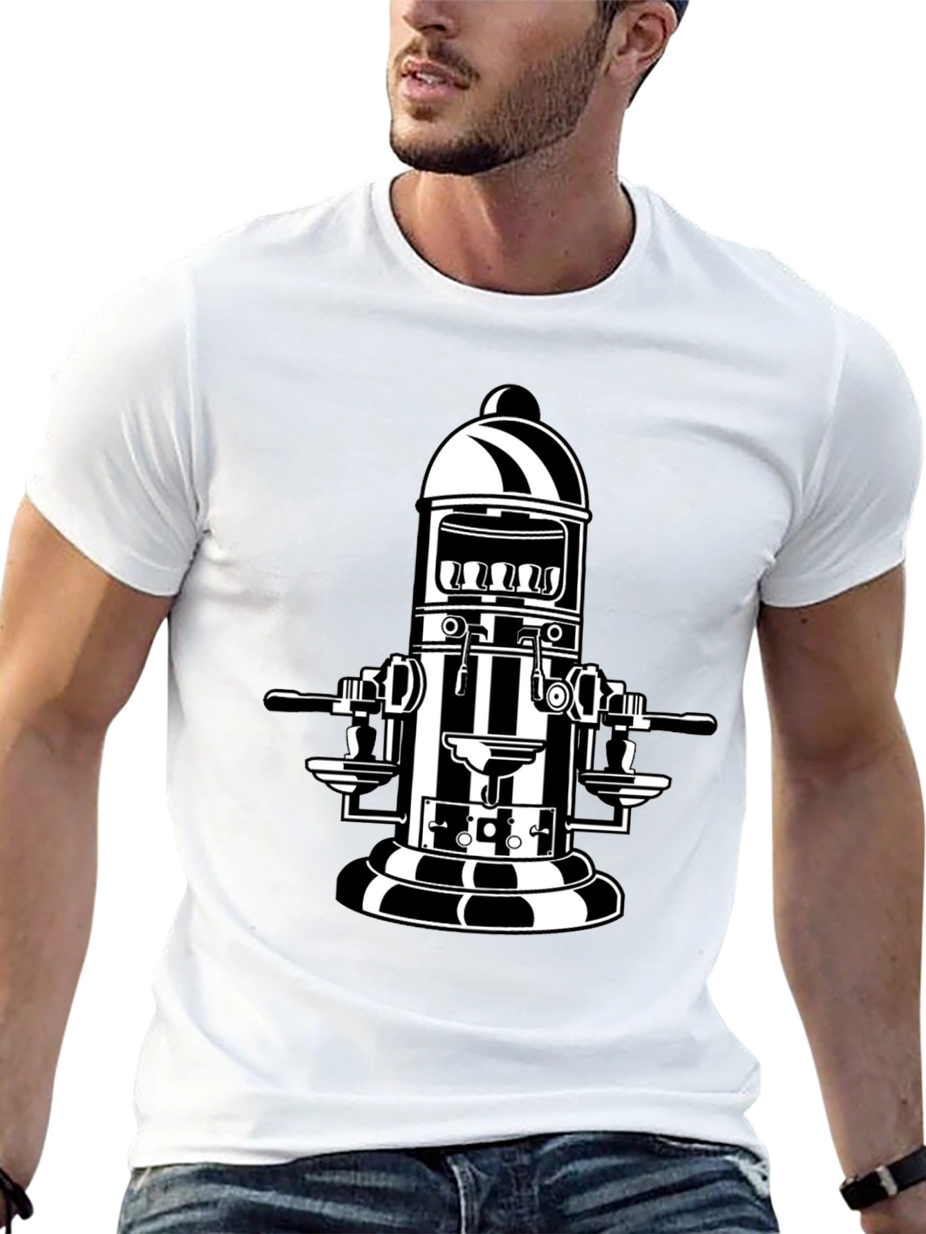 Retro Coffee Machine T-Shirt - Black