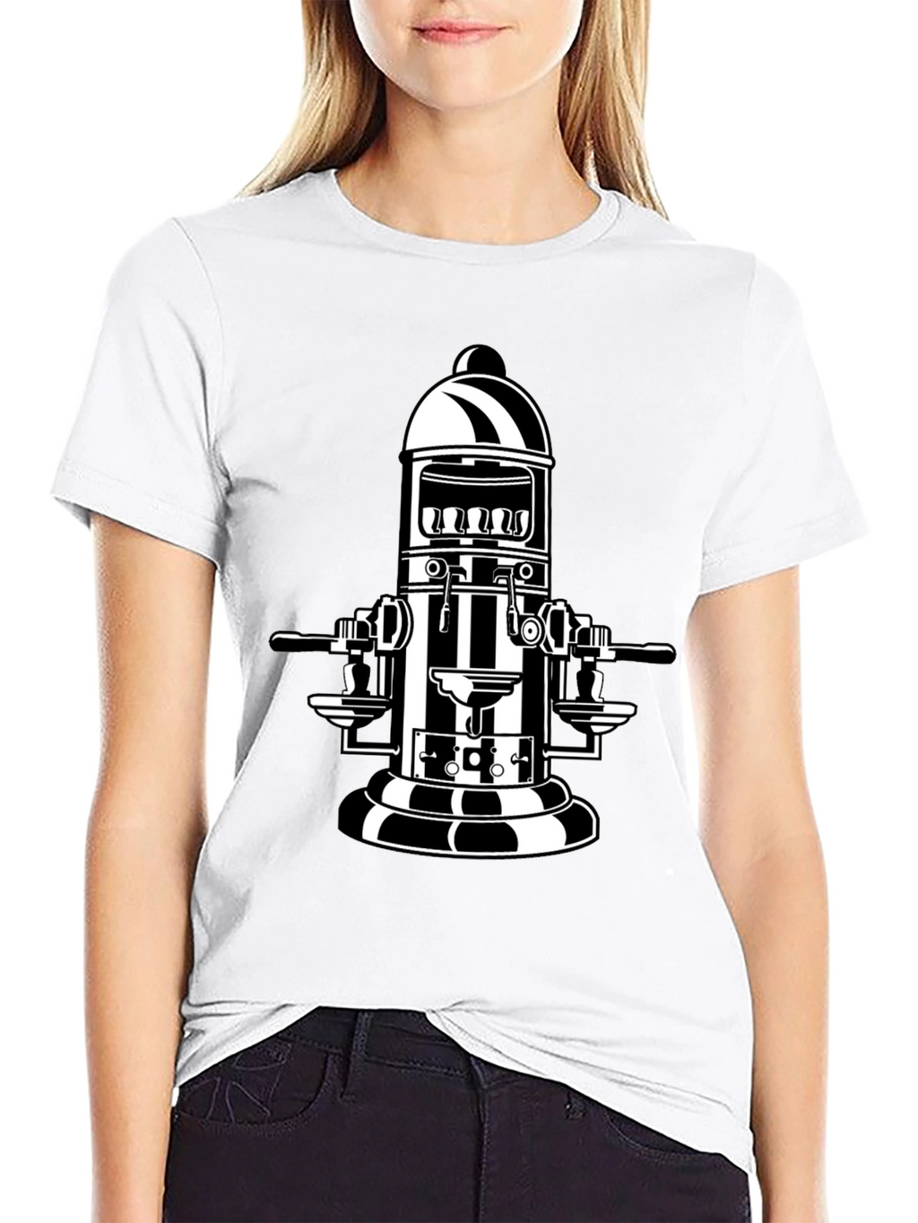 Retro Coffee Machine T-Shirt - Black