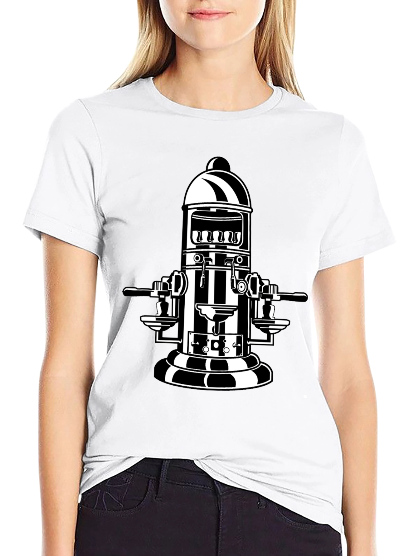 Retro Coffee Machine T-Shirt - Black
