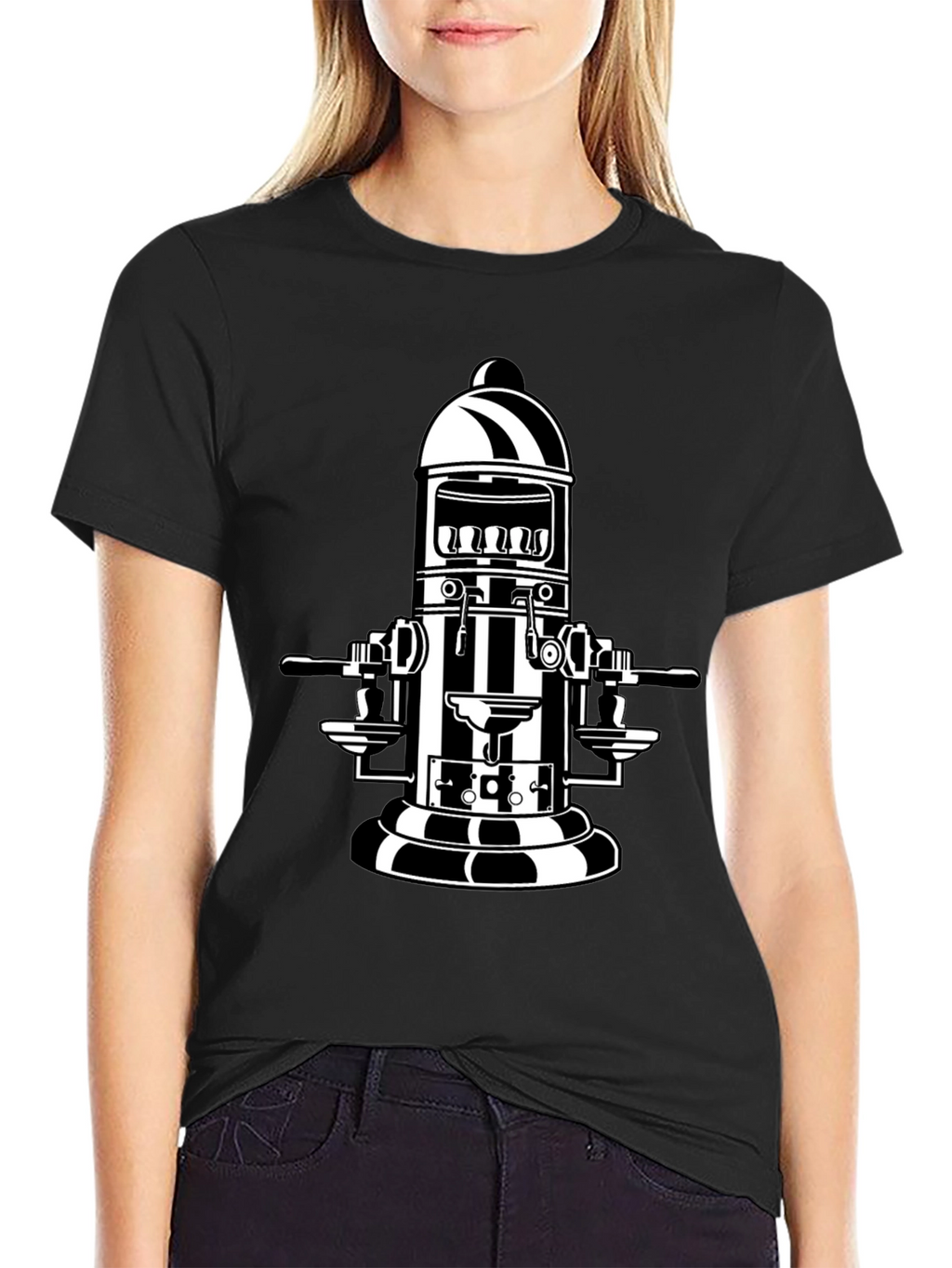 Retro Coffee Machine T-Shirt - Black