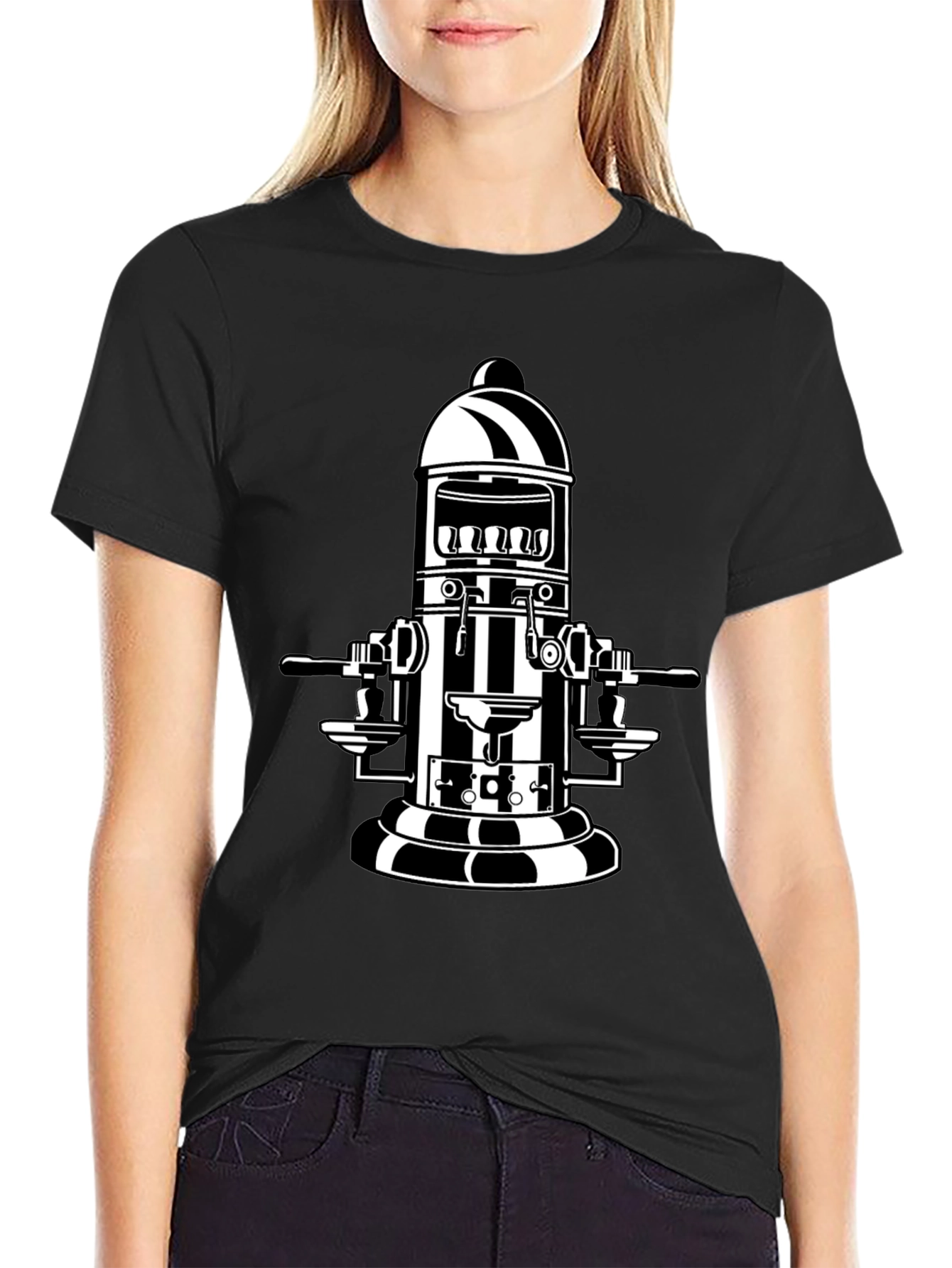 Retro Coffee Machine T-Shirt - Black