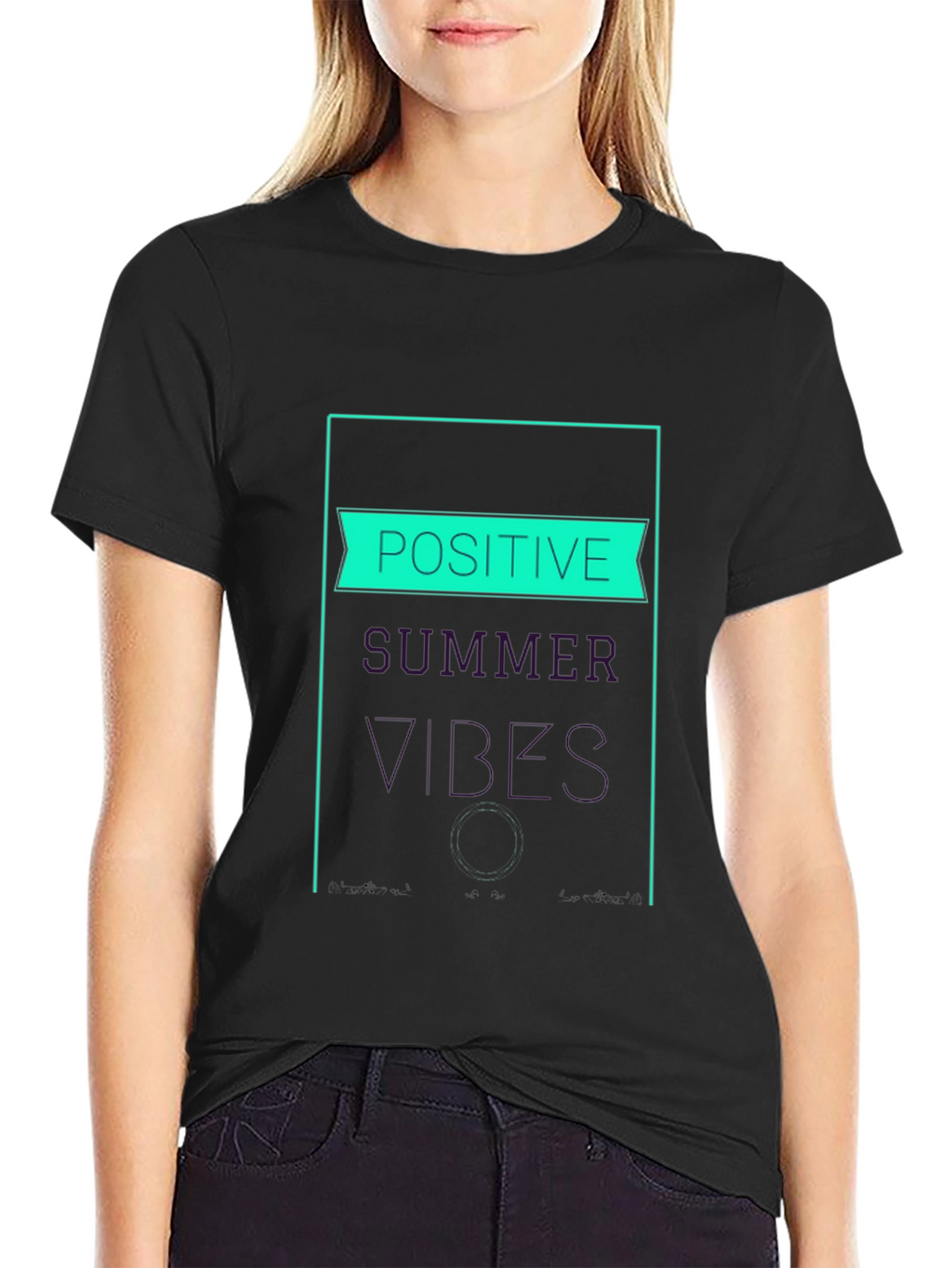 Positive Summer Vibes T-Shirt - Black Graphic Tee