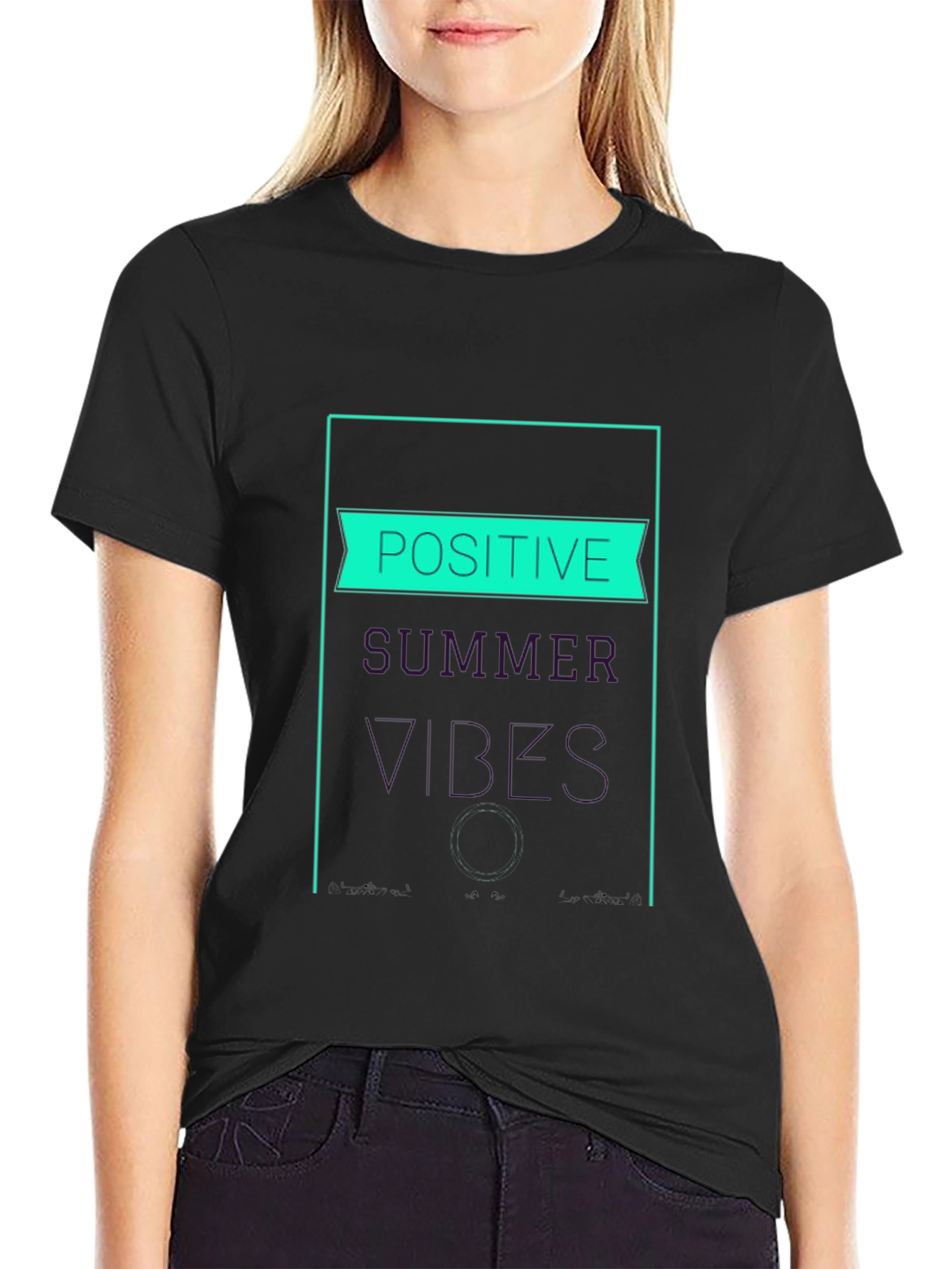 Positive Summer Vibes T-Shirt - Black Graphic Tee