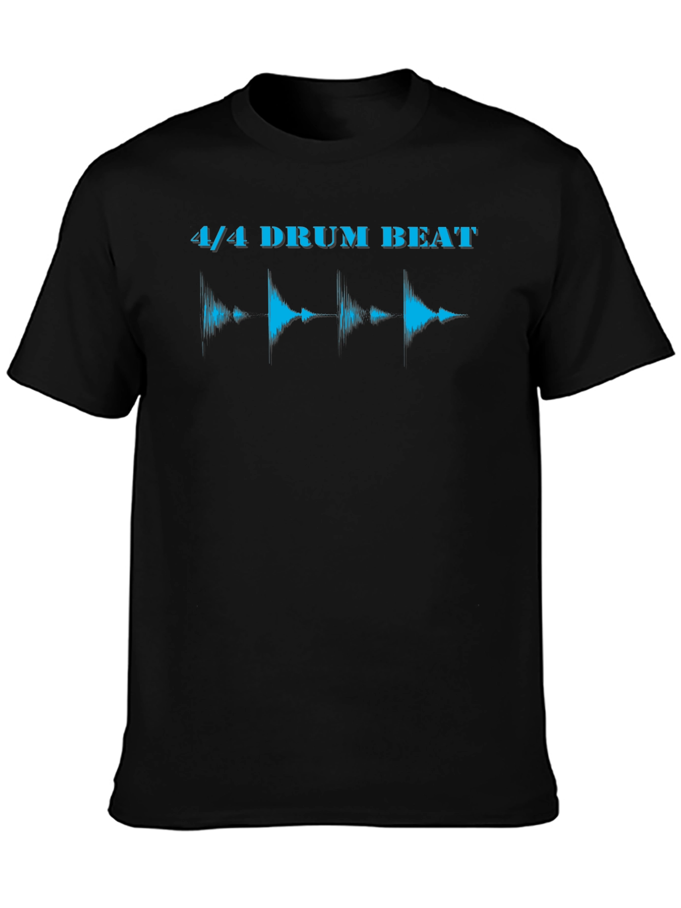 4/4 Drum Beat Graphic Tee - Black Short Sleeve Crew Neck