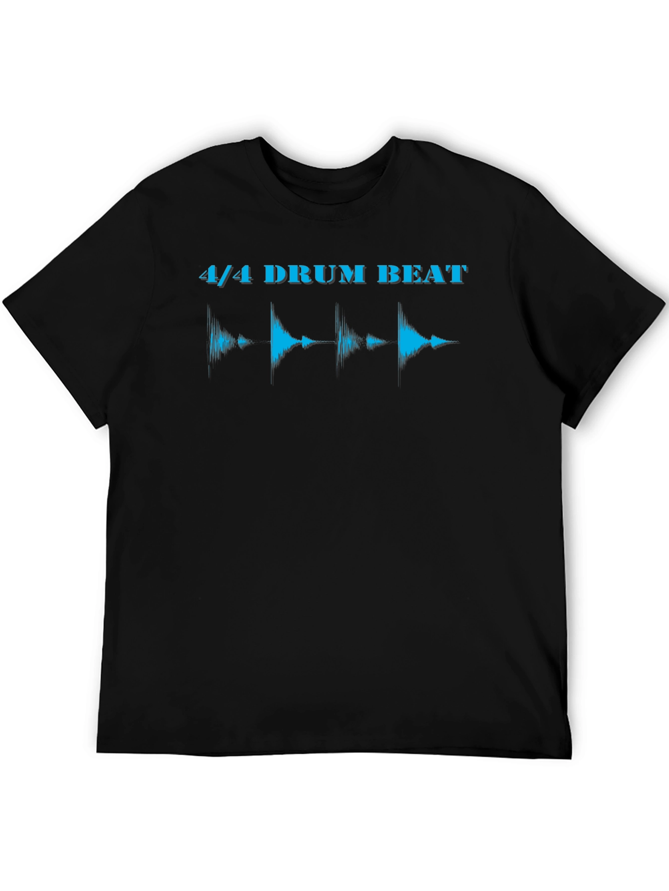 4/4 Drum Beat Graphic Tee - Black Short Sleeve Crew Neck