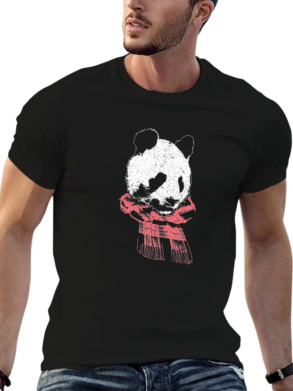 Panda Graphic T-Shirt - Black Cotton Tee