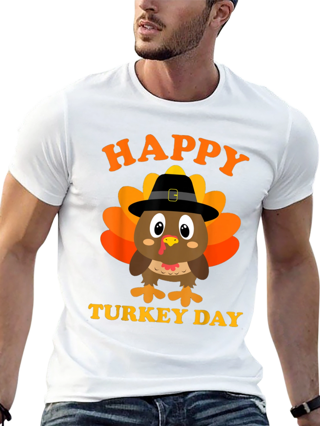 Happy Turkey Day T-Shirt Thanksgiving Black