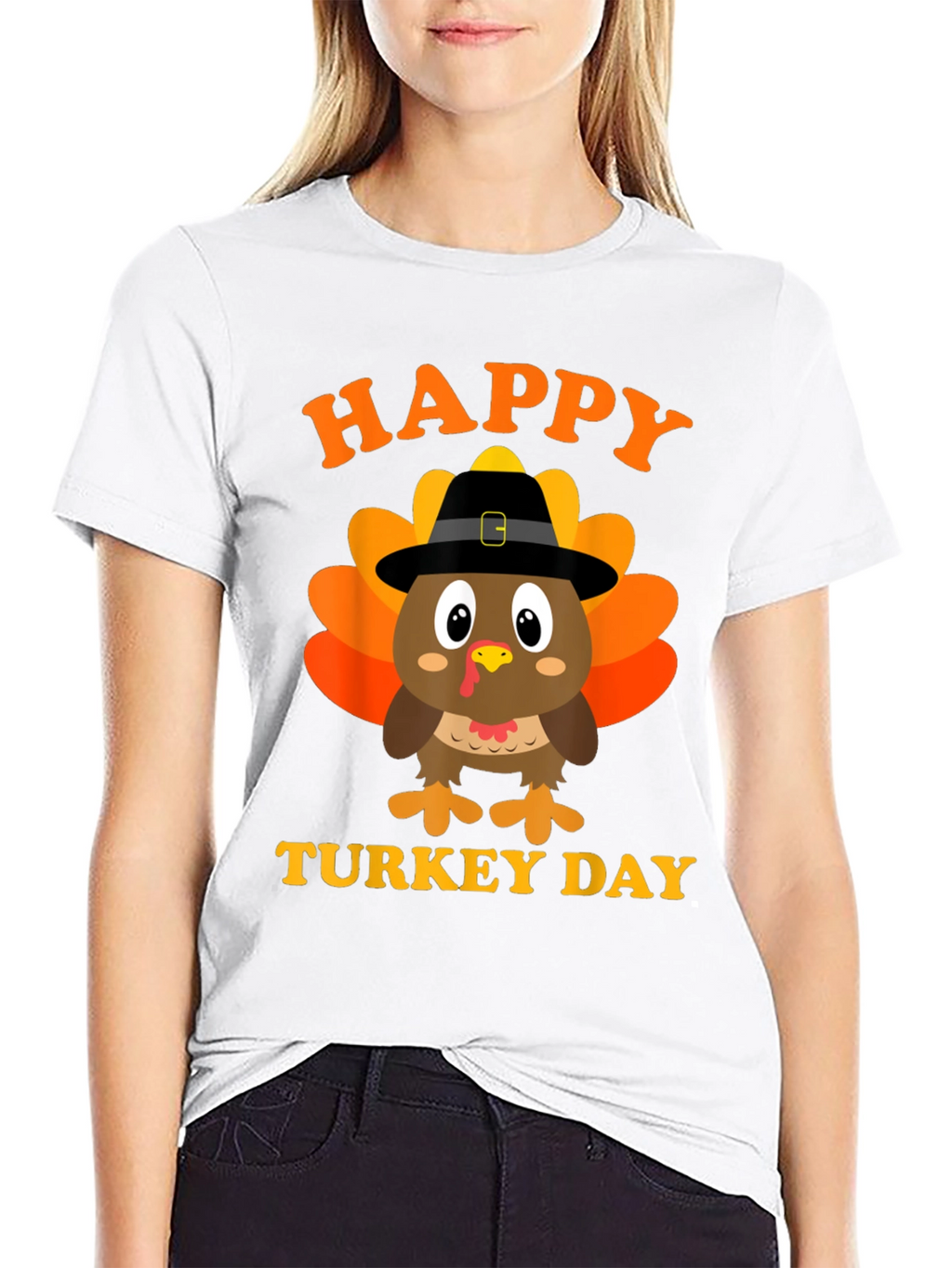Happy Turkey Day T-Shirt Thanksgiving Black