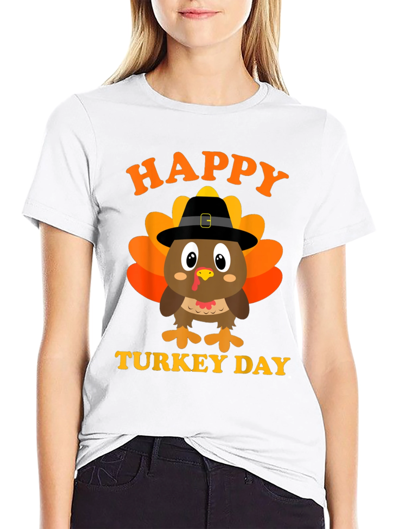 Happy Turkey Day T-Shirt Thanksgiving Black